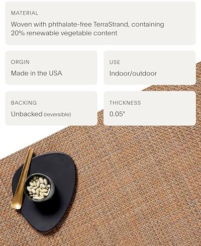 Chilewich Basketweave Placemats, Woven Rectangle Placemats Set of 4 - Image 4