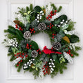 Christmas Wreath for Front Door, 28" Cardinal Winter Wreath with Berries by WEYANZE