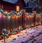 Dingion 50 ft Pre-lit Christmas Garland for Outdoor Dark Green & Colored by Dingion