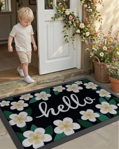 Color&Geometry Outside Welcome Front Door Mat, 36"x60" Pastel Floral - Image 5