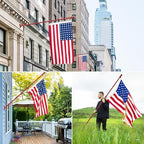 ZMTECH Flag Pole - Upgraded Bracket,(2 Packs) 6 FT Stainless Steel Flag Poles for Outside House, Residential or Commerical, Tangle Free Flag Pole Kit for American Flag (Without Flag, Red) - Image 7