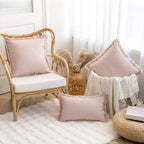 YEENAASY Throw Pillow Covers 26x26 Boho Striped Pillow Cases with Tassel - Image 4