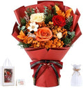 Lewondr Preserved Flowers Bouquet, Orange Rose Forever Flowers for Delivery by Lewondr