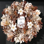 24 Inch Fall Wreath Magnolia Pinecones Farmhouse for Front Door by CIROASES