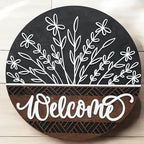 Wood front door sign Wood sign Home decor Welcome sign Sign for front door House warming gift Wedding gift (DS016-Wildflower 1.0, 15" Width) - Image 2