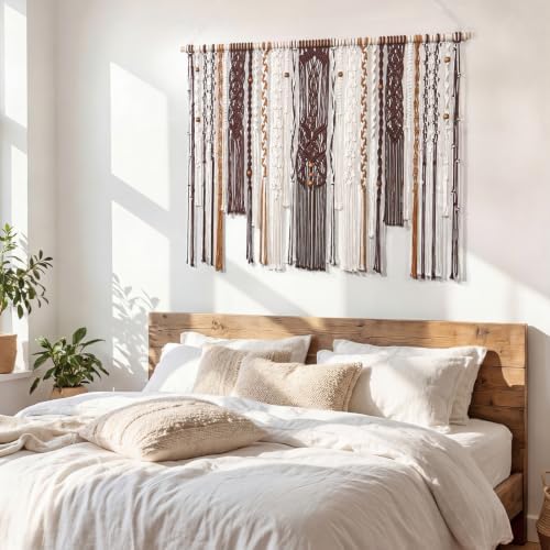 MEIVINES Macrame Wall Hanging Large Boho Tapestry Macrame Wall Art Decor - Image 2