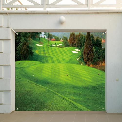 7x8ft Golf Course Garage Door Decorations Green Grass Spring Natural Scenery Golf Themed Backdrop Golf Banquet Decor Golf Sports Party Baby Shower Birthday Party Supplies Studio Props by DORCEV