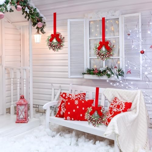 Hoteam 4 Pcs 9 Inch Mini Christmas Wreaths for Cabinets - Image 5