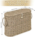 efluky Toilet Paper Storage Basket, Seagrass Slim Toilet Paper Holder with Lid- Holds Up to 9 Mega Rolls, Home Bathroom Decor Organizer - Image 3