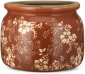 7.7" Large Ceramic Plant Pot Orange Farmhouse Wildflower Crackle Glaze Rustic Flowers Pot Decorative Planter with Drainage for Indoor Outdoor Plants Home Kitchen Office Decor Gift by Unknown