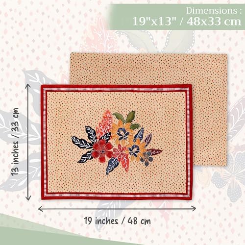 Maison d' Hermine Placemats Set of 4 Reusable 100% Cotton (13"x19") - Image 4