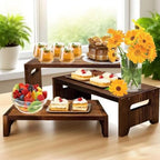 MRPAPA 3 Tier Cupcake Stand & Wood Display Risers,for Food Desserts Stand Perfume Organizer Funko POP Collections, Display Stand for Organizer and Decoration (Dark Brown-Display Riser) - Image 6