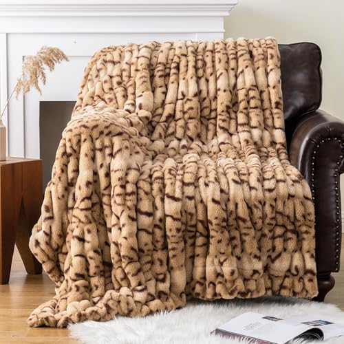 Battilo Faux Fur Throw Blanket for Couch, 50"x60", Double Side - Image 2