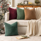 MIULEE Soft Corduroy Decorative Throw Pillow Covers Christmas Green 20x20 - Image 2