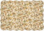 Iris Yellow & Green Leaves Vintage Design 100% Cotton Placemats 13" x 19" - Image 3