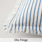 MIULEE Royal Blue Striped Decorative Throw Pillow Covers, 18x18 - Image 2