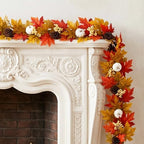 6FT Fall Garland with LED Lights, Mantel Fireplace Garland - Image 4