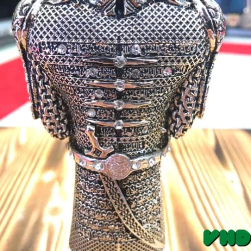 Muslim Armed Warrior Figurine Showpiece Accessory | Islamic Table Desk Home Decor | Islamic Decoration | Islamic Birthday Muslim Eid Ramadan Gift (2 x 3.3 x 8.8 Inches, Silver) - Image 4