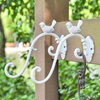 Sungmor Cast Iron Plant Hanger Wall Hooks - Bird Shape & White & 2PC - Image 3