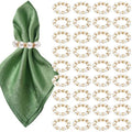 100 Pcs Gold Napkin Rings Bulk, Pearl Napkin Rings by YMGN