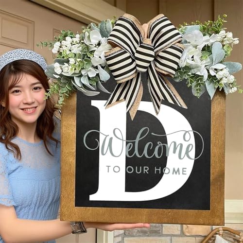 16'' Personalized Last Name Welcome Sign, Door Wreaths for Front Door Outside, Spring Wreath for Front Door Decor, Farmhouse New Home Gifts for Home (D) - Image 4
