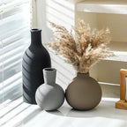 Ceramic Vase Set of 3 | Neutral Vases Home Decor | Modern Flower Pottery Vases Rustic Farmhouse Vase for Table Entryway Mantel Centerpiece Bookshelf Living Room Bathroom Bedroom -Multicolor Large - Image 4