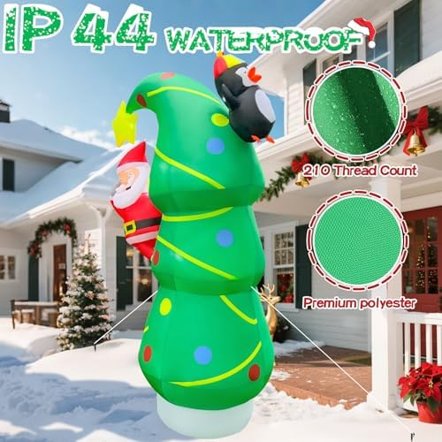 7FT Christmas Tree Inflatable with Santa Penguin, LED Yard Decor - Image 6