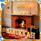 Aurelema 13 Pcs Hanukkah Decorations Happy Hanukkah LED Letter Lights Sign - Image 5