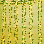 Naidiler 12 Pcs Artificial Ivy Garland Fake Vines with 65 Ft Lights String (200 LED) Decor Faux Green Hanging Plant Greenery for Wall Party Wedding Room Home Kitchen Indoor & Outdoor Decoration - Image 4