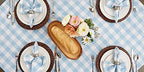 DII Light Blue Tablecloth, 70 Inch Round, Blue & White Buffalo Check Plaid - Image 3