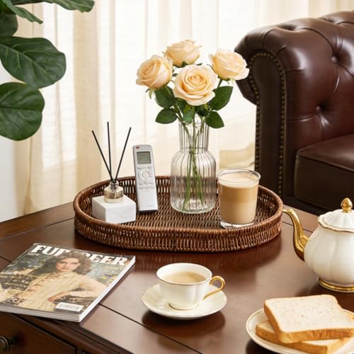 3pcs Woven Serving Trays, Poly Wicker Oval Serving Basket - Image 3