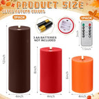 Retisee 3 Pcs 6/8/12" Fall Flameless LED Candles Decorations for Home - Image 2