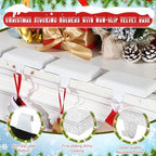 Huwena Metal Christmas Stocking Holders Shiny, Classic, White, 6 Pcs - Image 3