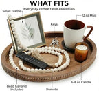Relaxing Garden Oval Wood Decorative Tray, 16.1 x 11.8 in, Bead Garland - Image 4
