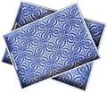 2 Pack Serving Tray with Handles, Rectangular Decorative Trays for Coffee Table, Modern Blue Plastic Ottoman Tray for Living Room, Bathroom, Kitchen, Decor, (Boho Blue) by Umisriro