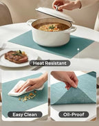 Woven Vinyl Placemats Set of 24, Mint Green - Image 3