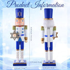 Blosssound 16" Hanukkah Nutcracker Decorations Wooden Figure, Star of David - Image 2