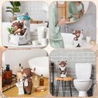Simgoing 4 Pcs Farmhouse Highland Cow Bathroom Decor, Resin Cow Figurines - Image 5