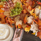 CQURE 9 Pack Fall Leaf Garland with Lights,53Ft 60LED Fall Decorations Maple Leaves String Lights, Artificial Autumn Garland for Thanksgiving Halloween Harvest Home Party - Image 6