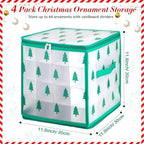 Saintrygo 4 Pcs Ornament Storage Box with 64 Compartments, Tree Style - Image 2