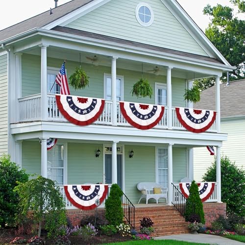 3PCS 3x6 Ft American Pleated Fan Flag, Patriotic Half Fan Bunting Flag - Image 6