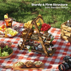 3 Tier Serving Tray, Wooden Cupcake Stand, and Towers Serving Tray for Party Food, Farmhouse Serving Platter, Decorative Tray, Decor Dessert Display Set, Tiered Tray Stand - Image 6