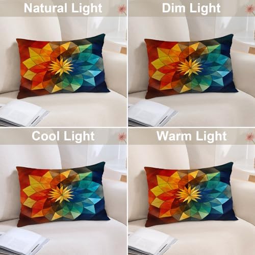 Batmerry Colorful Geometric Pillowcases, It Has Symmetrical Vibrant Shapes Decorative Bed Pillow Cover with Hidden Zipper Soft Blended for Hair and Skin 20X26 in - Image 6