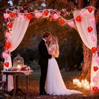 12Ft Red Pink Heart String Lights, Valentine's Day Decorations Lights Outdoor Waterproof with 20 LED Clear Heart Light with Glitter for Home Door Fireplace Windows Fence Valentines Day Party Decor - Image 7