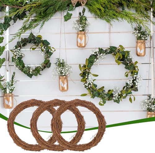 5 Pcs 12 Inch Natural Grapevine Wreath Set, Hand-Woven Vine Branch Wreaths for DIY Crafts, Christmas Decorations, Home & Event Styling - Image 5