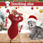 Personalized Cat Christmas Stockings - Custom Embroidered Pet Name & Fish Shape Stocking for Cat, 15.3” Large Knit Monogram Xmas Stockings for Fireplace Holiday Decor Gift(8 Pack) - Image 2