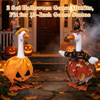 13'' Porch Goose Statue with 2 Sets Replaceable Halloween Outfits - Image 4