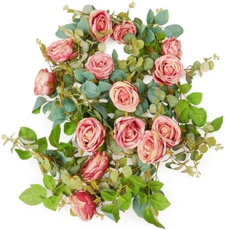 Artificial Flower Garland 2pcs 5.4ft Floral Peony Vine Decor, Purple Flower - Image 2