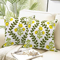 Alysheer Embroidered Decorative Throw Pillow Cover 18"x 18" Set of 2 Yellow by Alysheer