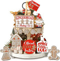14 Pcs Halloween Tiered Tray Decor Set, Gnome Wood Table Signs (Elegant Style) by Unknown